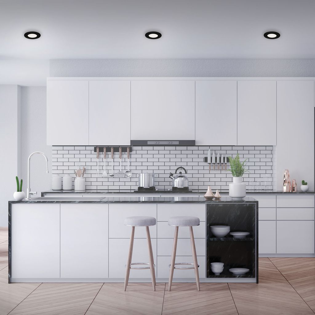 LED Einbauleuchten 3er Set 5 W matt-schwarz 4000K Kunststoff Ø8.5cm  Briloner 5