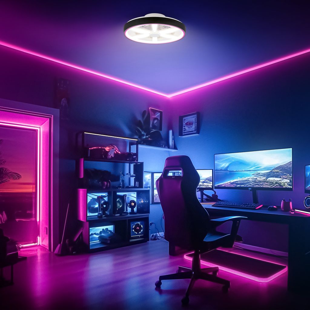 Deckenventilator mit Beleuchtung Fernbedienung Ventilator Dimmbar RGBIC CCT 10