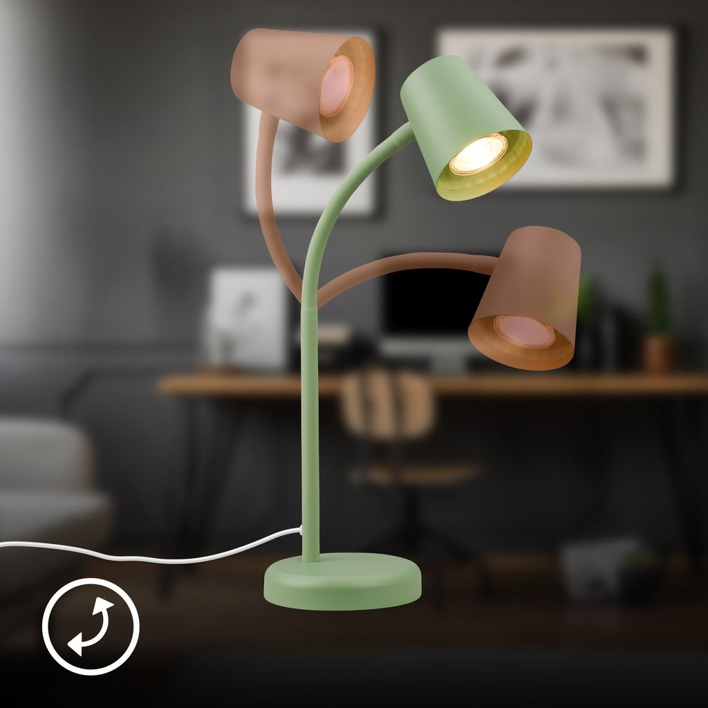 Lampe de table, 38,5 cm, 1x Gu10, Max. 9W, Lindgrün