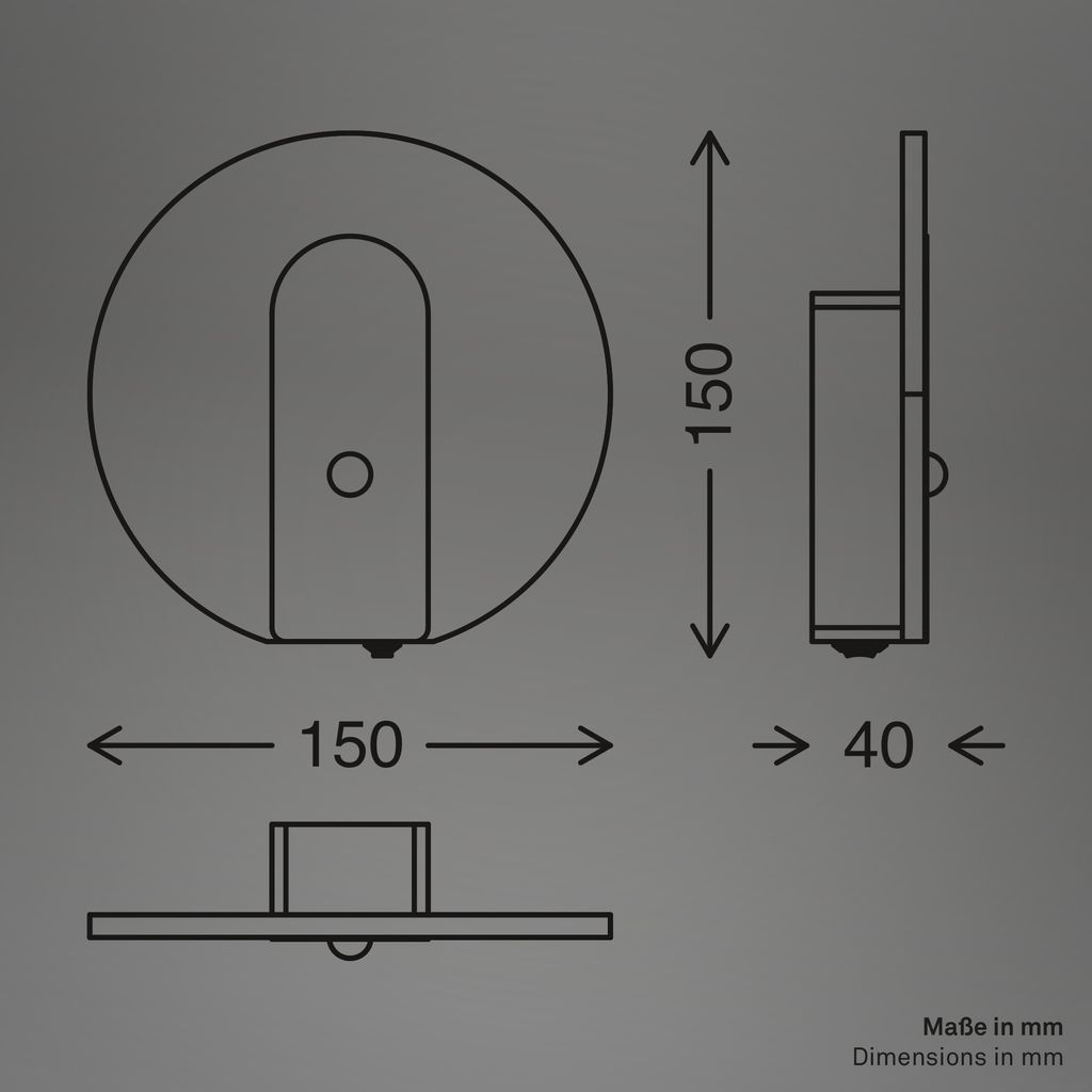 Taro Wandleuchte - 2,5W, 100lm, ohne Stromanschluss, LED, mit Bewegungsmelder, Nickel-Matt