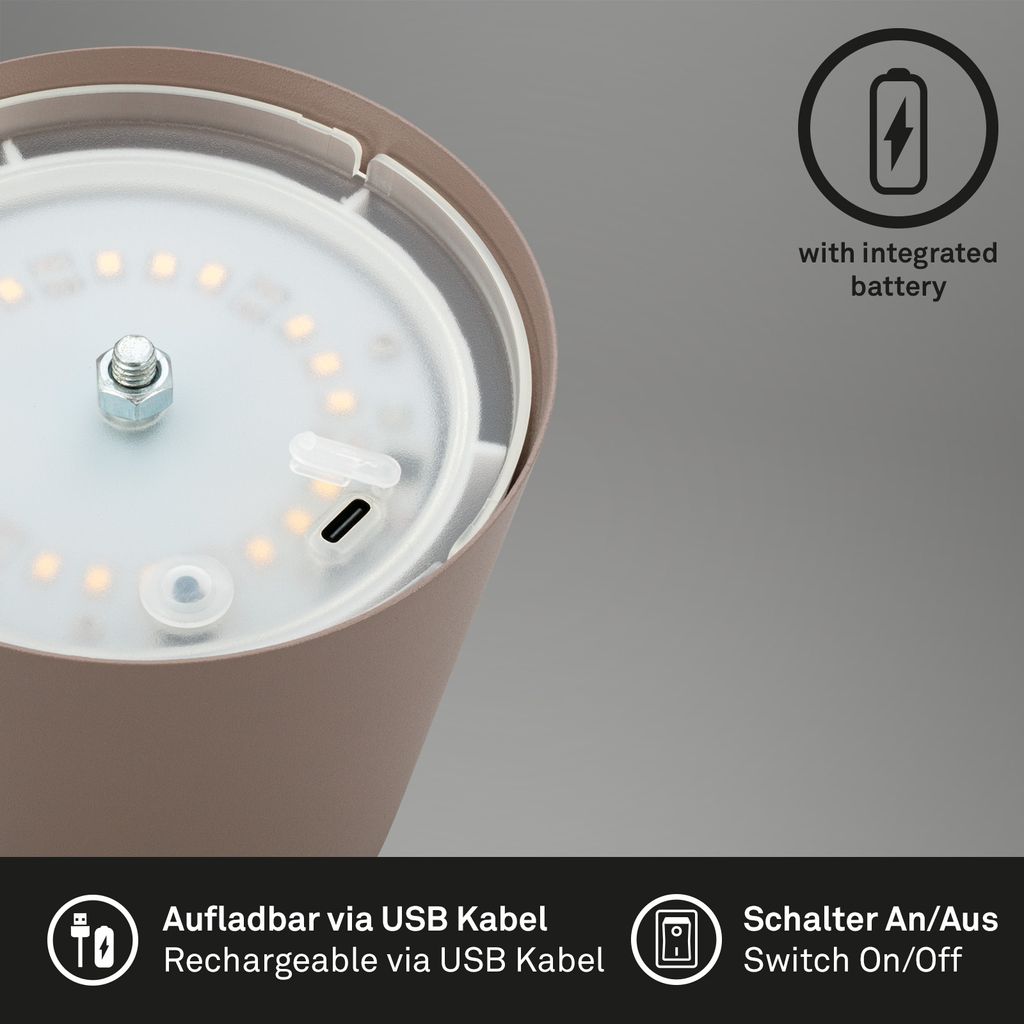 Tischlampe Akku Tischleuchte Kabellos Touch höhenverstellbar Akku tauschbar 6