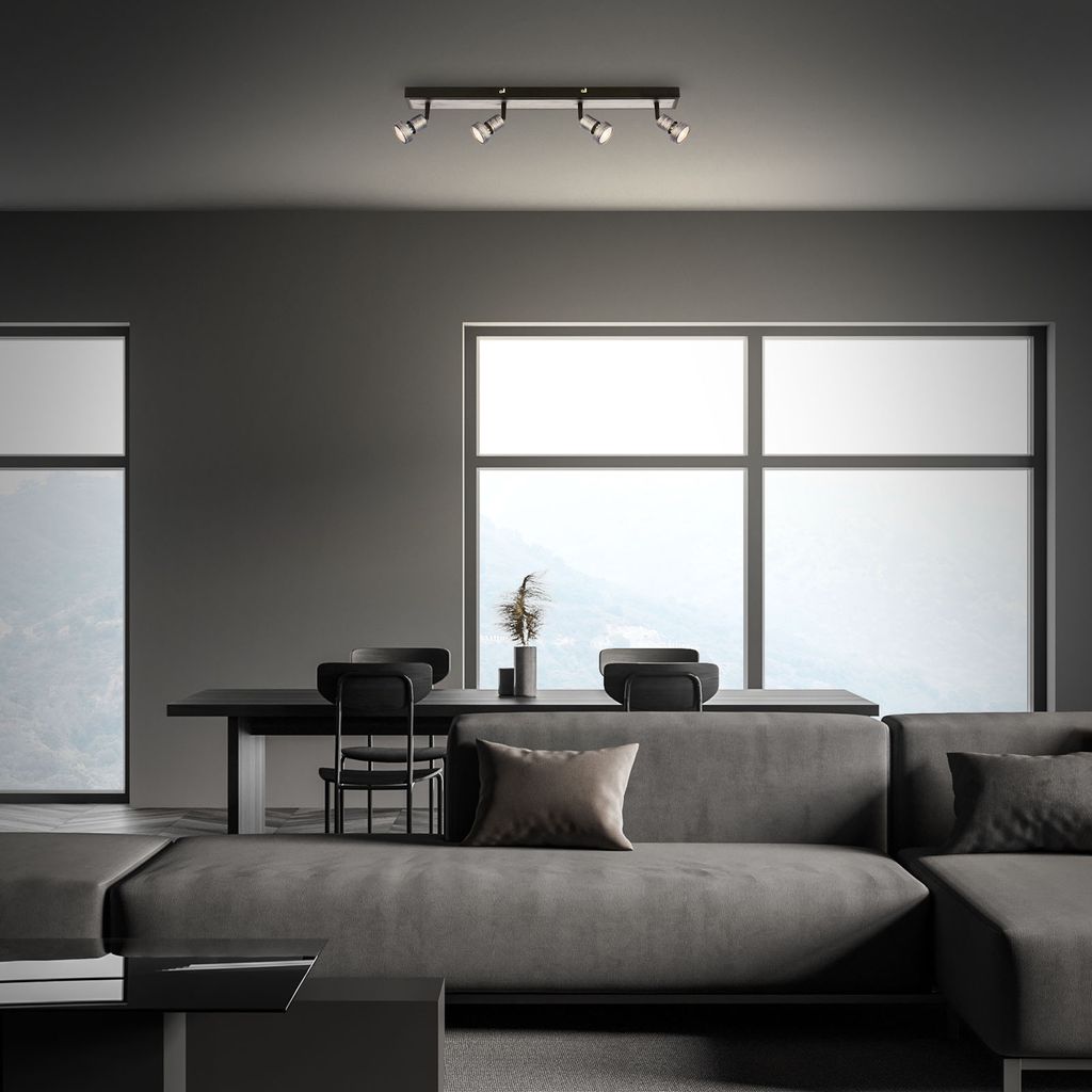 LED Spotleuchte, 64 cm, 4x GU10, 4,9 W, 460 lm, antik-silber