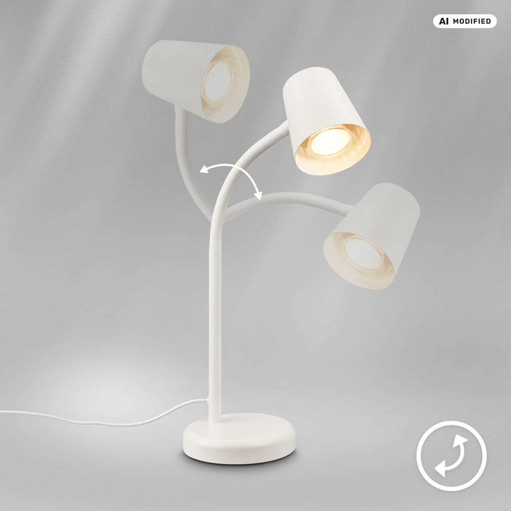 Tischleuchte, 38,5 cm, 1x GU10, max. 9W, weiß