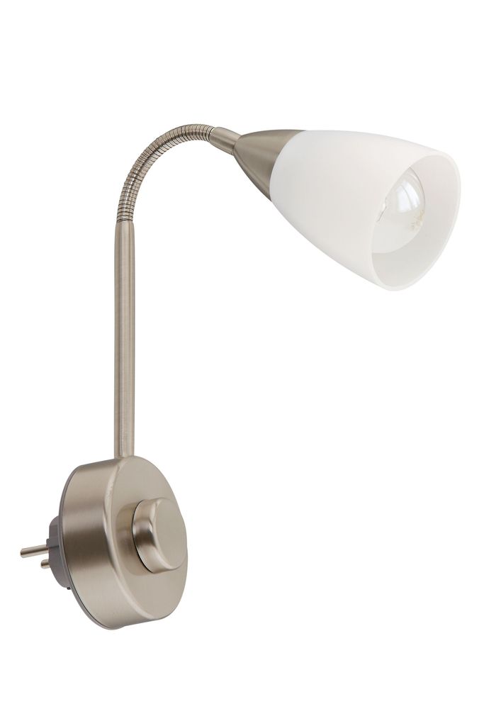 Flexible Steckerleuchte 23,5 cm exkl E14 25W matt nickel