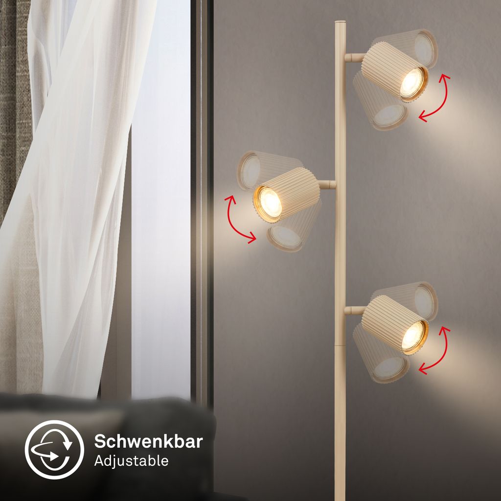 Ida Stehlampe - Schalter, Schwenkbar, GU10 Fassung, max. 9W, Beige