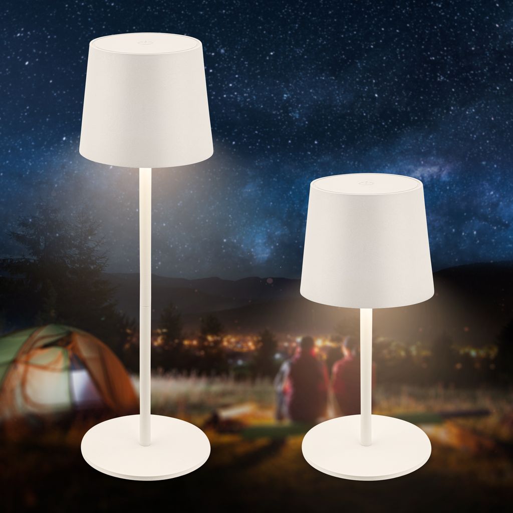 LED Tischlampe Akku LED Tischleuchte Dimmbar Kabellos Touch Aussen/Innen 2