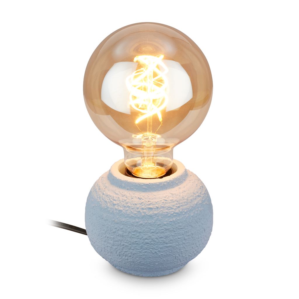 Amba Tischlampe - mit Schalter, Keramikfuß, E27 Fassung, Grau
