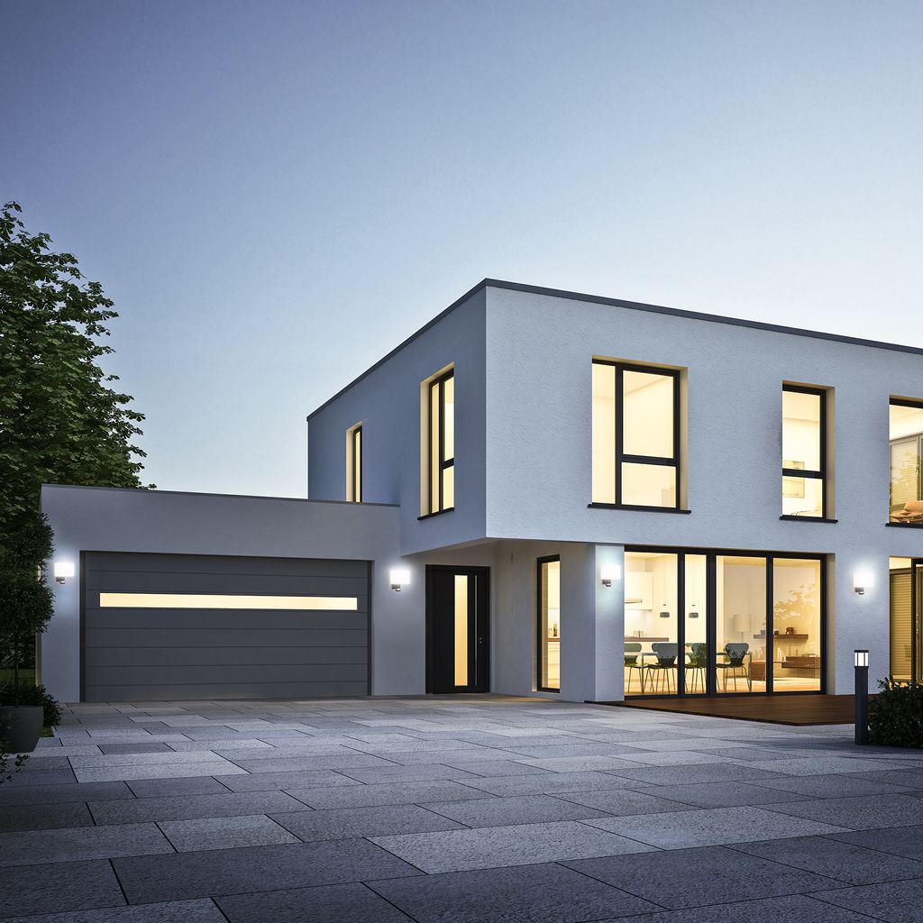 Außenstrahler - 20W, 2300lm, IP44, LED, mit Bewegungsmelder, neutralweiß, schwarz