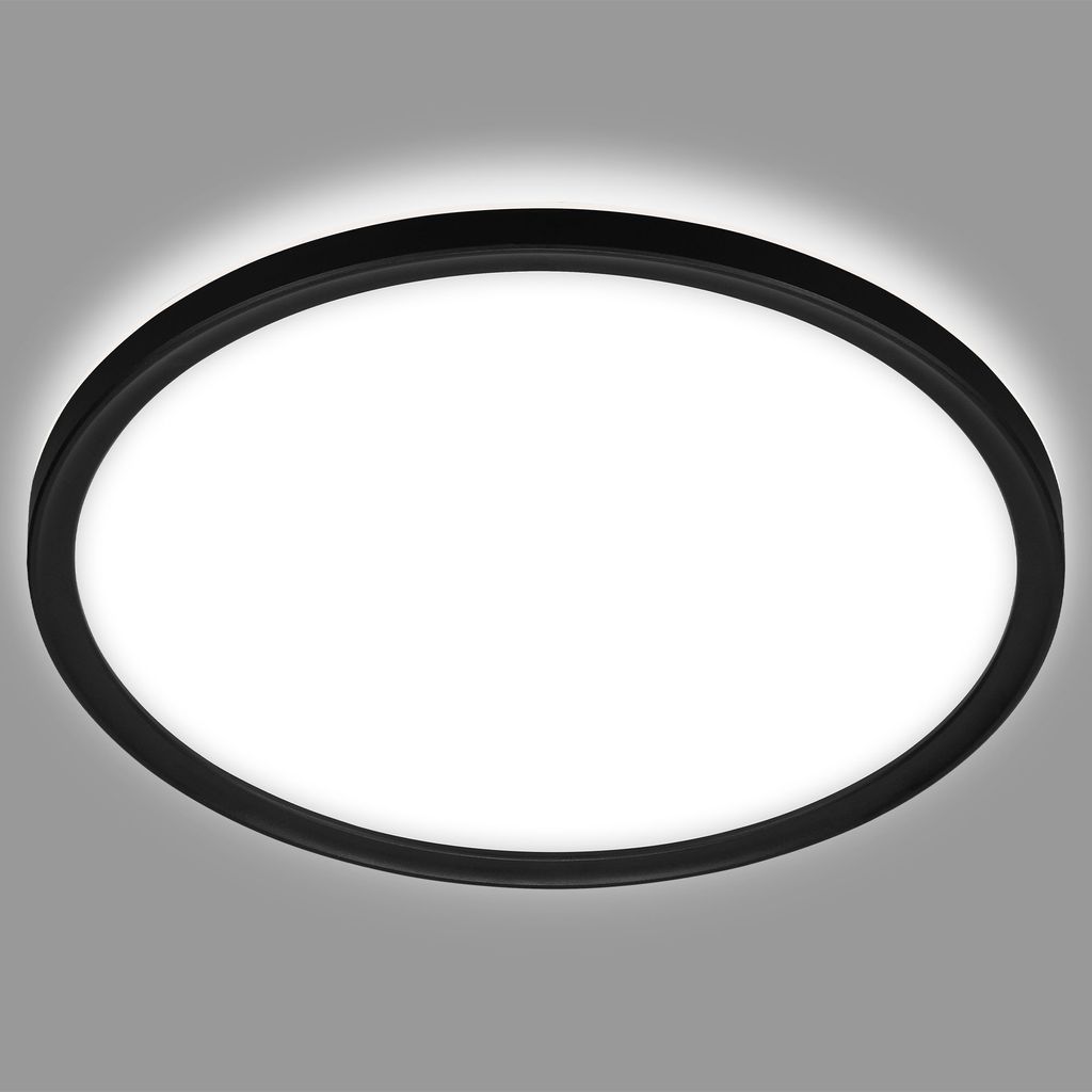 Bad Deckenleuchte, Ø 29 cm, 19 W, 2400 lm, Schwarz