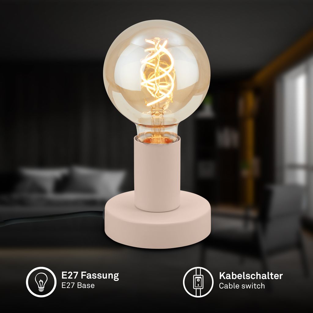 Tischlampe Tischleuchte Wohnzimmer Schlafzimmer Kabelschalter Flur Retro 1