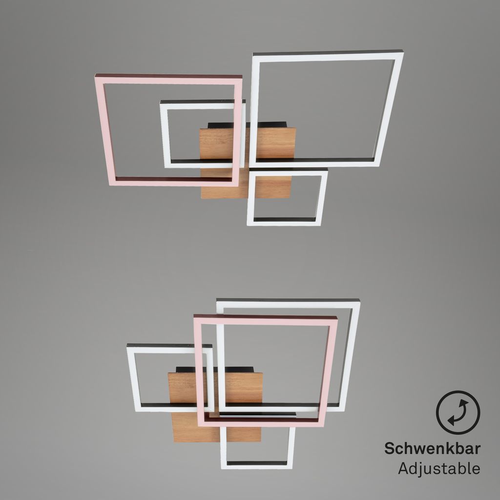 LED Deckenleuchte Dimmbar schwenkbar 44 W schwarz Metall-Kunststoff Briloner 8