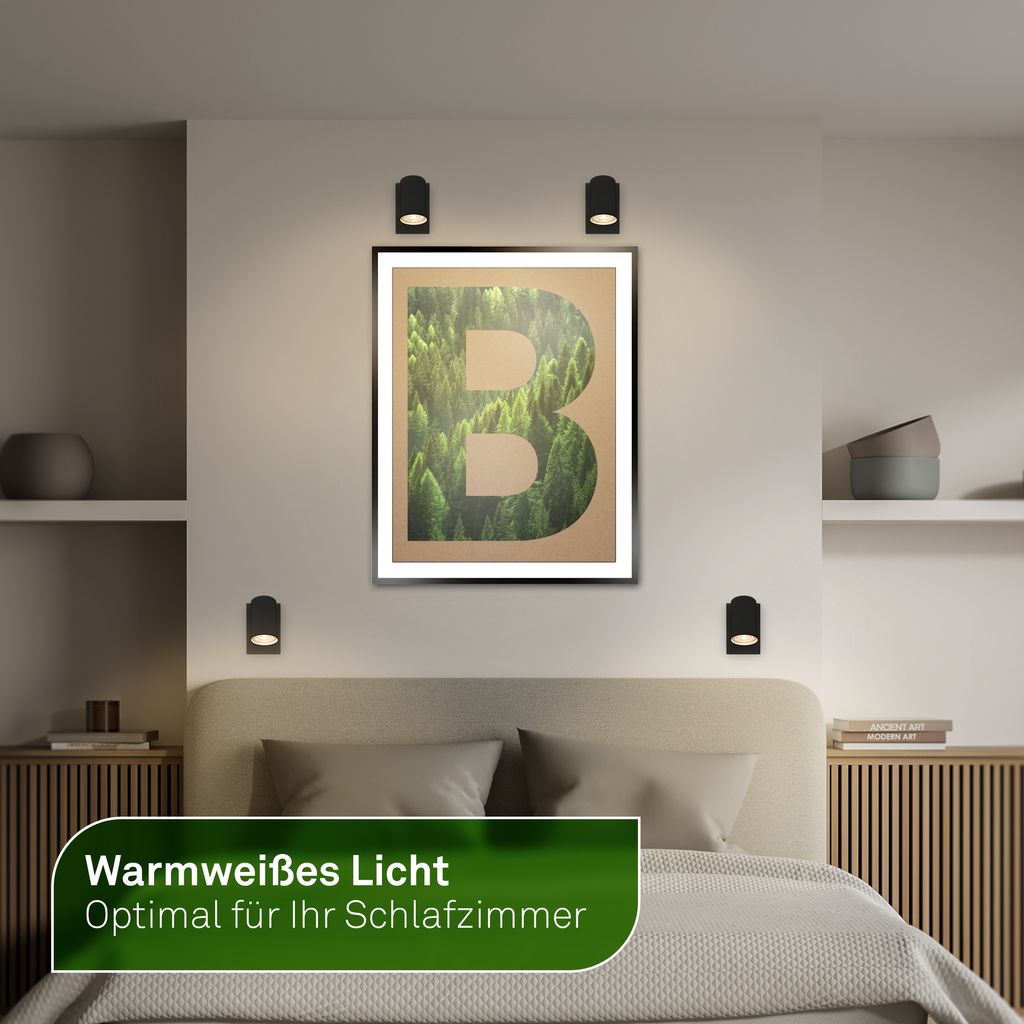 4er Set Bulb A LED Leuchtmittel EEK A - 4,7W, 850lm, GU10 Fassung, Warmweiß