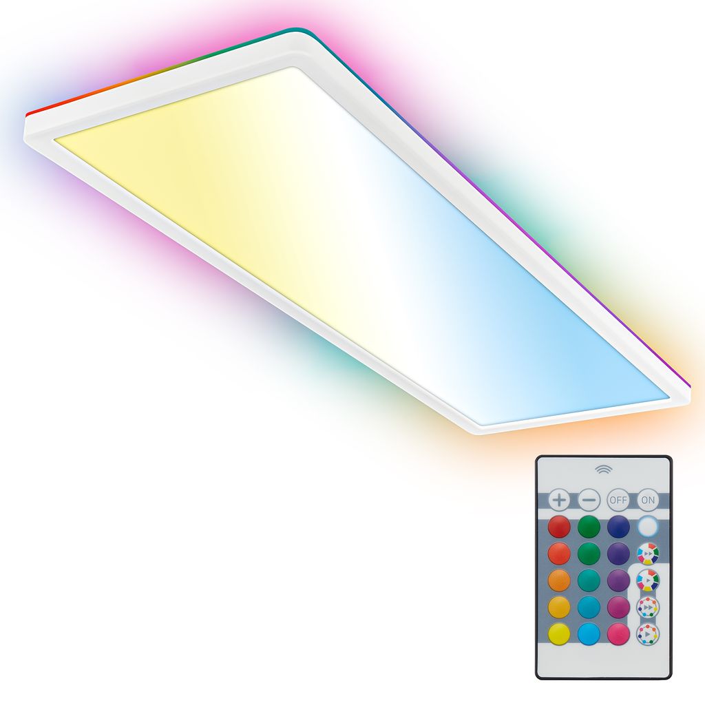 LED Panel 58x20 cm - 22W, 3000lm, dimmbar, Fernbedienung, CCT, RGB, weiß