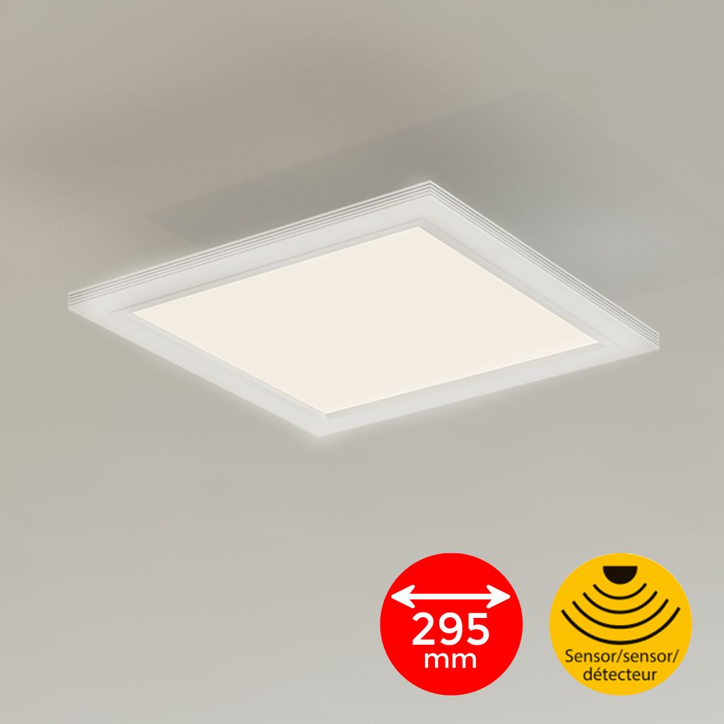 Sensor LED panel, 29.5 cm, 1300 LUMEN, 12 WATT, white