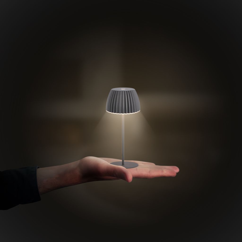 Riffle Nano Tischlampe - 1,5W, 130lm, Akku, LED, Dimmbar, Touch, German Design Award Winner 2025, Anthrazit