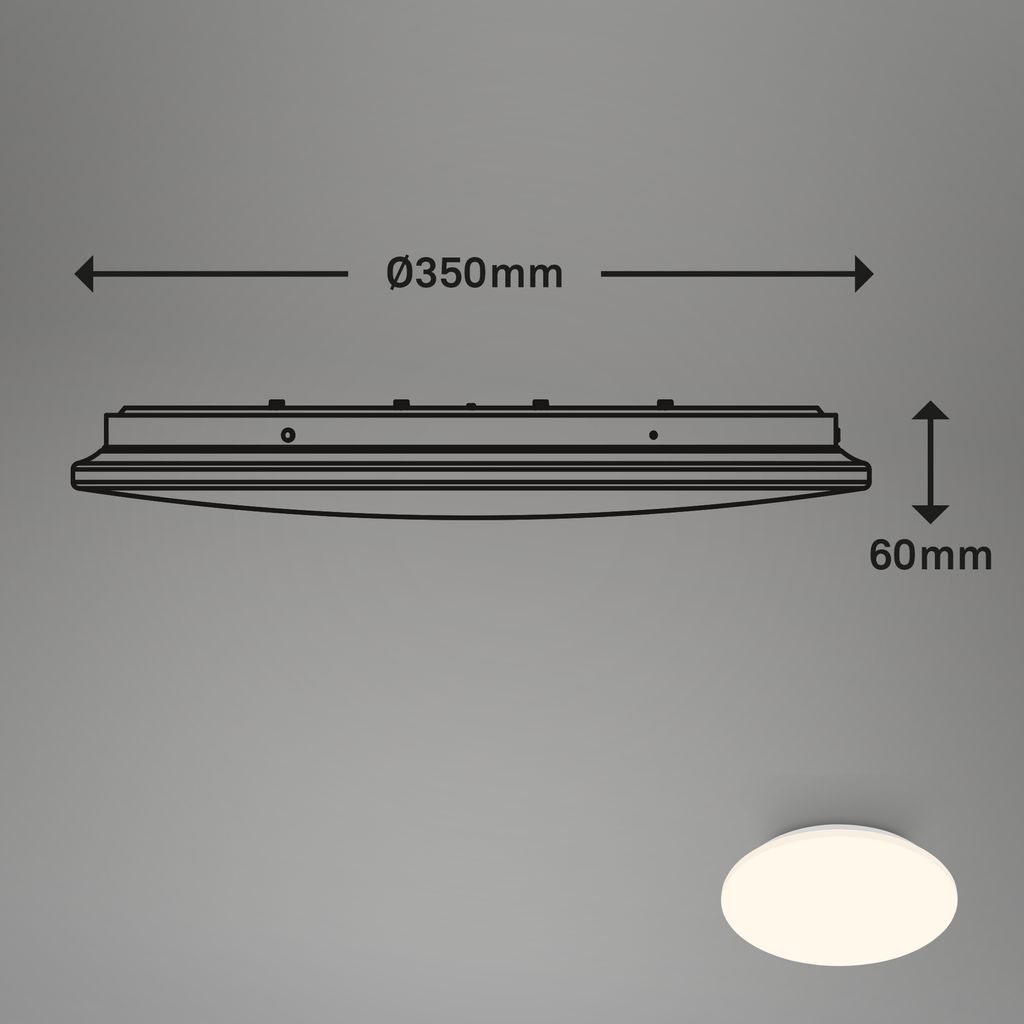 Sensor LED Deckenleuchte, 35 cm, 18W, 1880lm, weiß