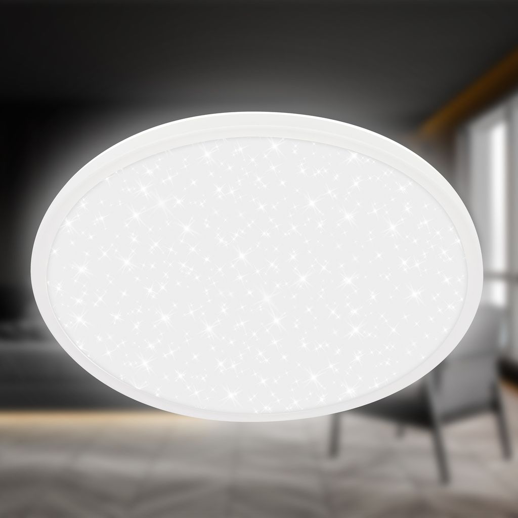 Slim LED Panel Ø37,5 cm - 22W, 3000lm, Sternenhimmel, Neutralweiß, Weiß