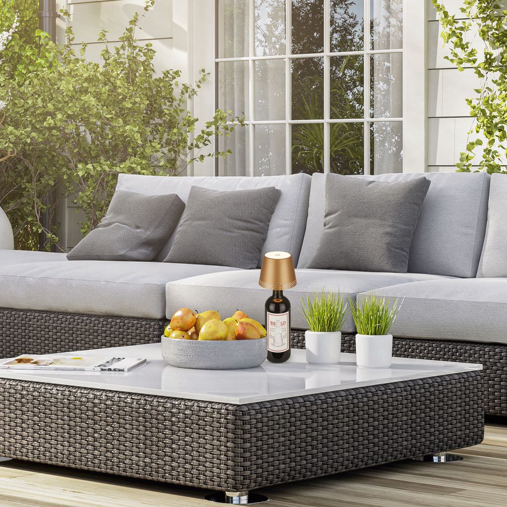 LED Akku-Flaschenlicht. gold-matt.1xLED-Modul/2.6W 5