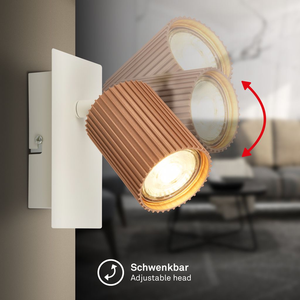 Ida Wandlampe - GU10 Fassung, max. 9W, Schwenkbar, Coffee-Warm grey