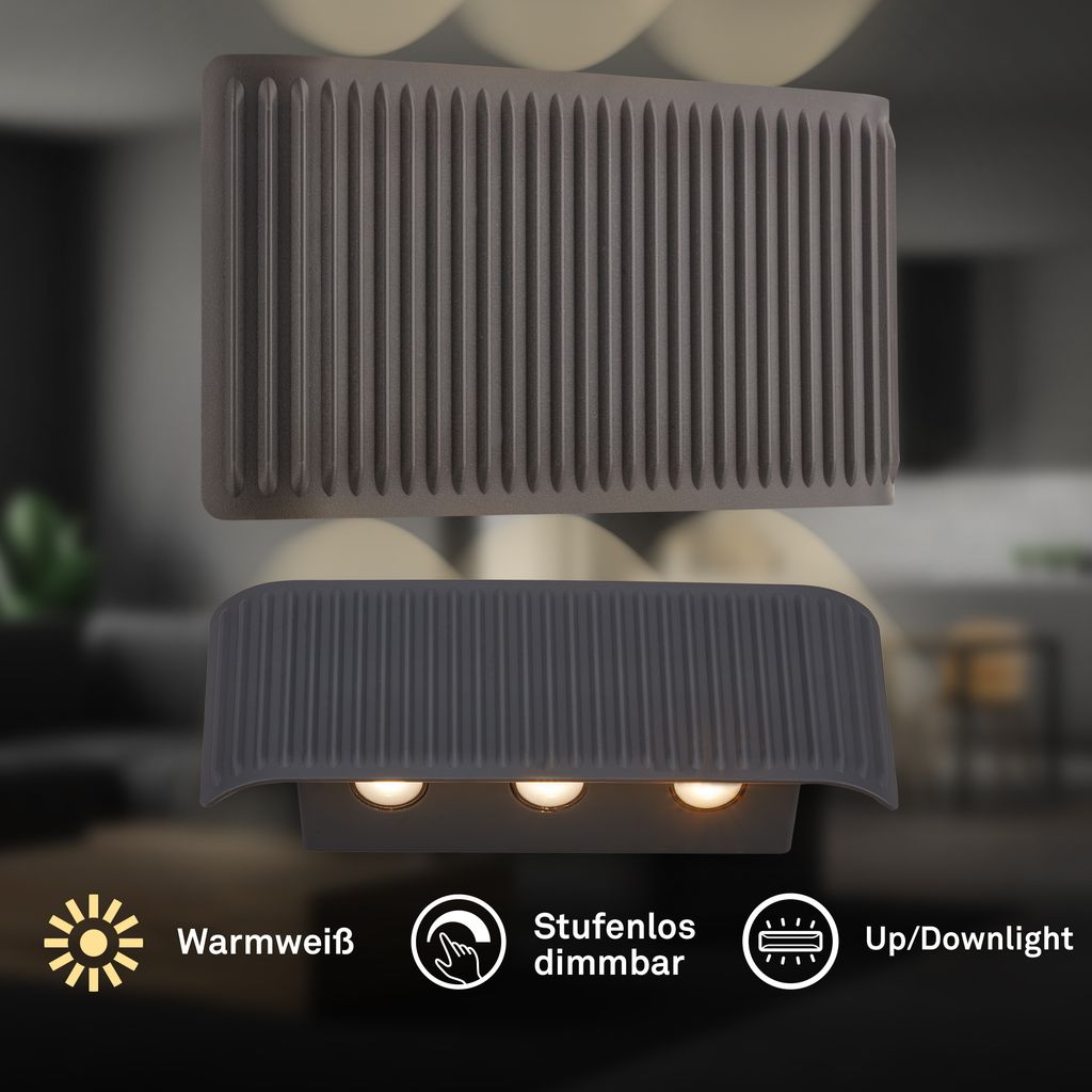 Fade Wandleuchte - 1W, 150lm, Akku, LED, Touch, Dimmbar, Anthrazit
