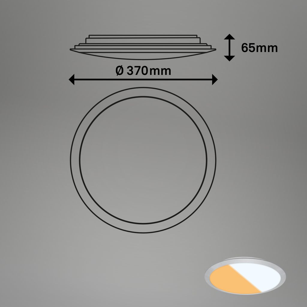 CTS LED Deckenleuchte.chrom-matt.IP44.1xLED/21W 6