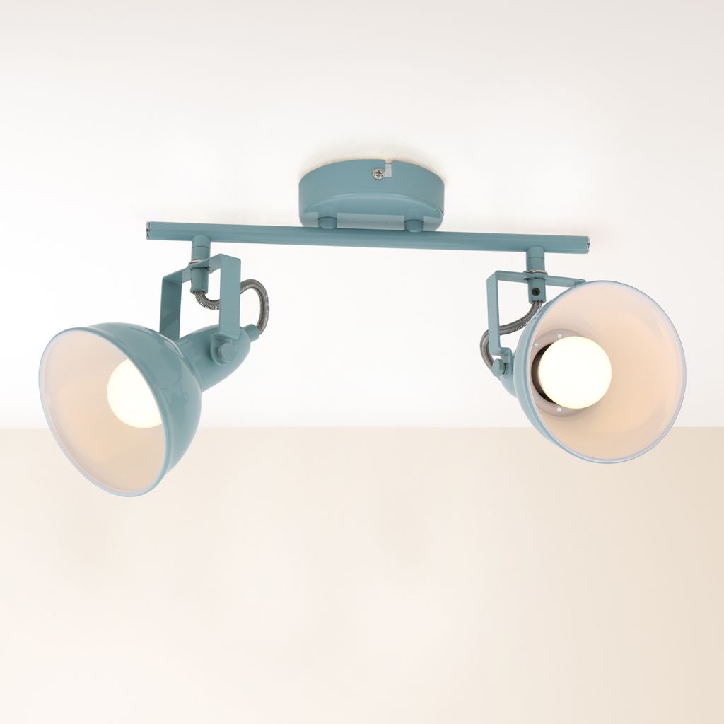 Deckenleuchte Deckenspots dreh- &schwenkbar 40W 2xE14 mint Metall Briloner 9