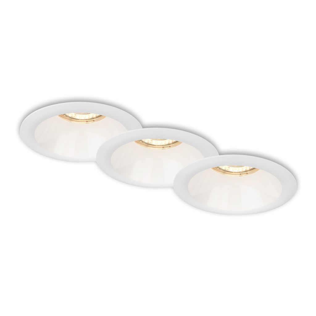 Briloner Leuchten FONDO 3er Set Einbauleuchten 3x GU10 Fernbedienung Kunststoff Weiß 1