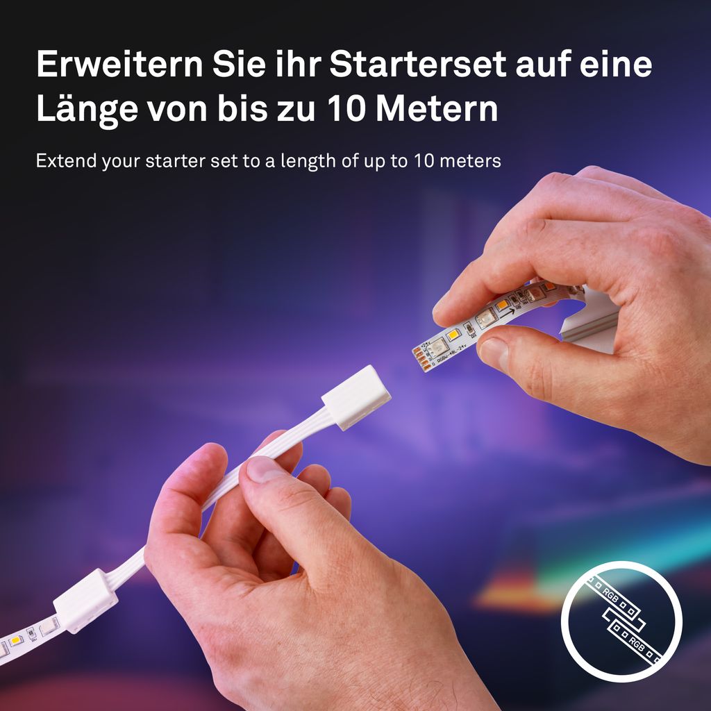 Pimp Your Stripe Erweiterungsset LED Strip 4m, RGB+W, Farbprogramme