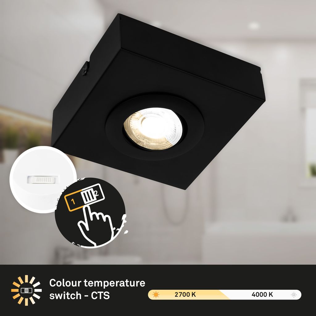 CTS Deckenleuchte, 12 cm, 4W, 460lm, schwarz