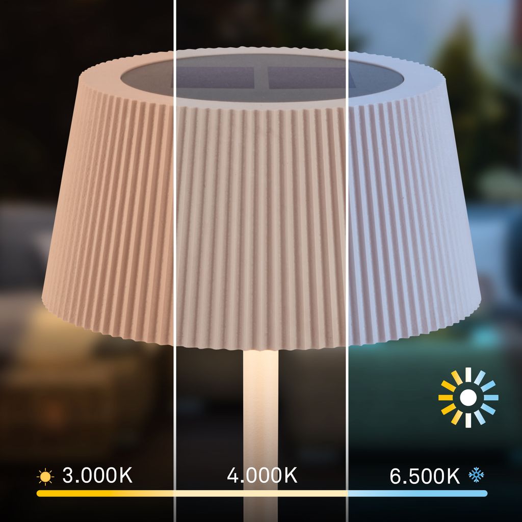 Alia Tischlampe - 2W, 150lm, Kabellos, LED, Dimmbar, Solar, Beige