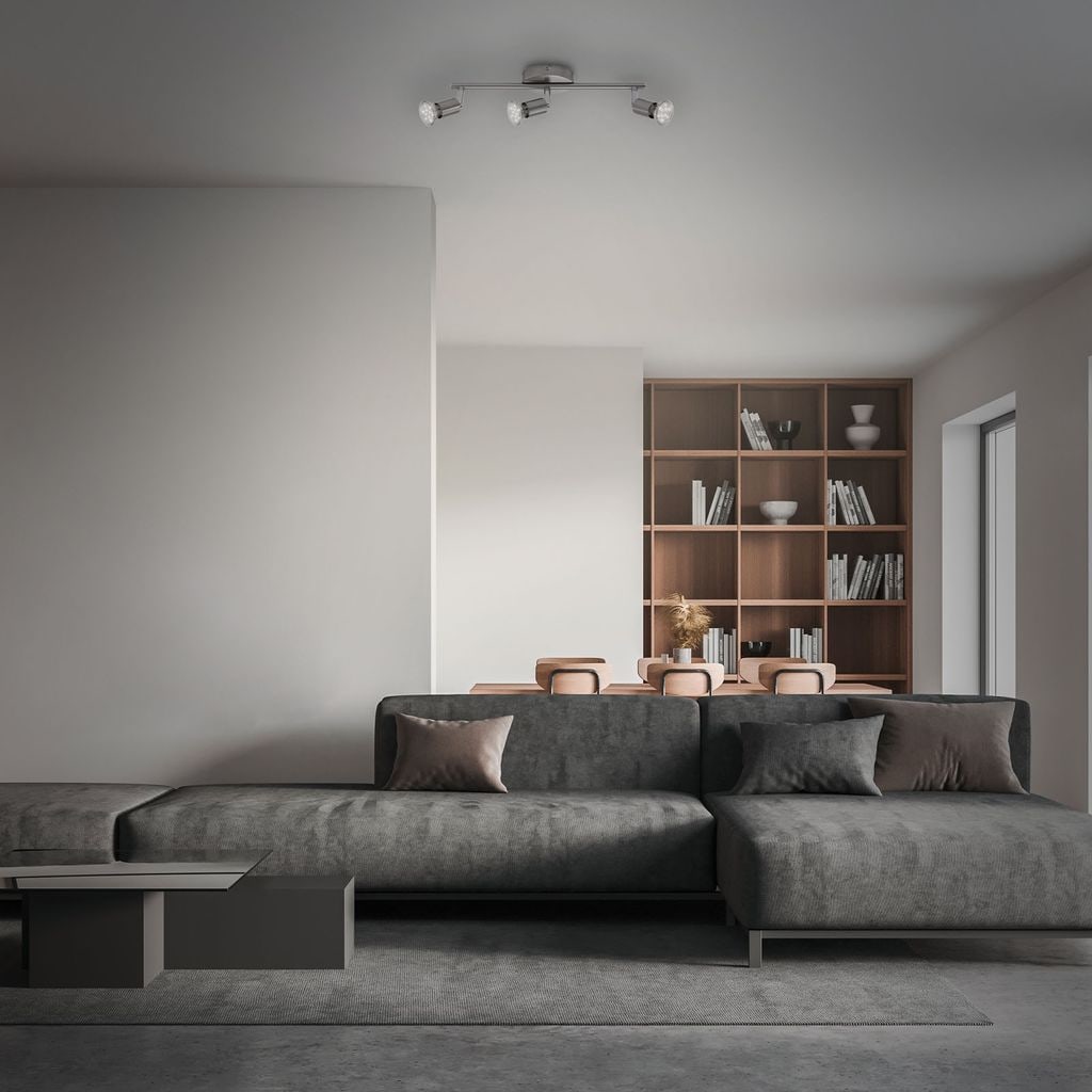 Briloner Simple Deckenstrahler, schwenkbar, warmweißes Licht, Matt-Nickel