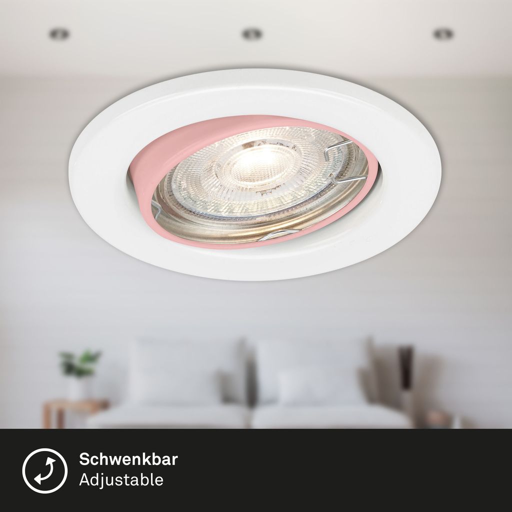 LED Einbauleuchte 3er Set dimmbar schwenkbar IP23 GU10 Ø8.8cm 5W Weiß Briloner 2