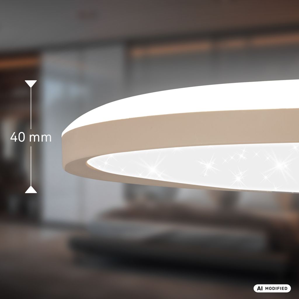 Slim LED Panel Ø29,3 cm - 18W, 2400lm, Sternenhimmel, Neutralweiß, Beige