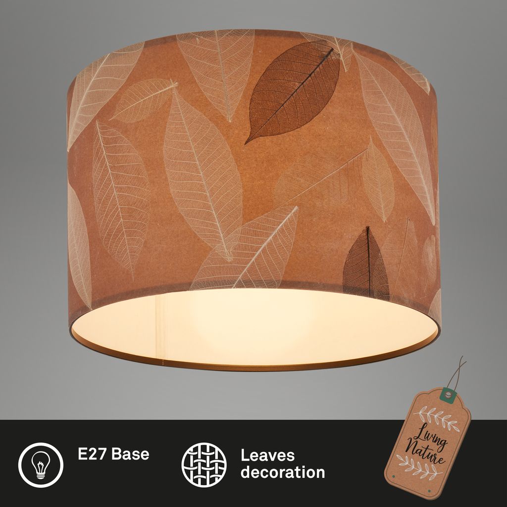 Briloner Mata Deckenlampe. Blätterdekor. Boho-Stil. E27 Fassung. Caffefarben. Ø35 x 28 cm 3