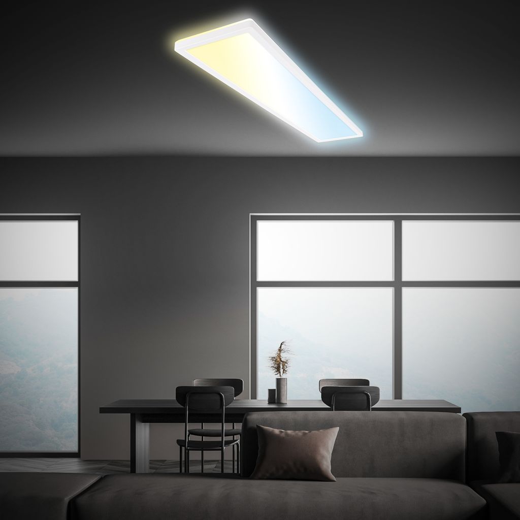 LED Deckenlampe 98cm LED Deckenleuchte LED Panel Flach Dimmbar Fernbedienung 6