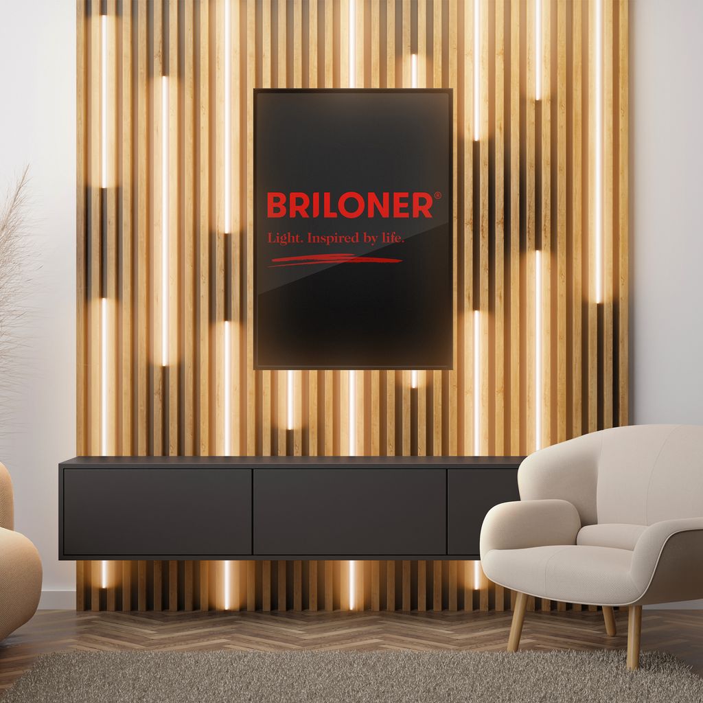Erweiterungs-SET LED Strip An/Aus für Wandpaneele 260 cm, Warmweiß, kürzbar, selbstklebend, Weiß