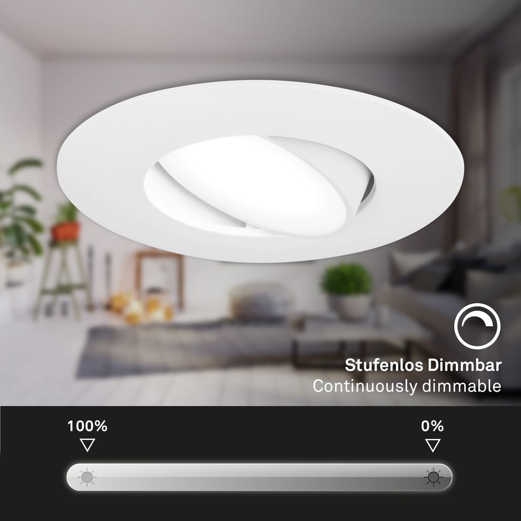 3 Set LED -verzamellamp, 9 cm, 4,9 W, 480lm, wit