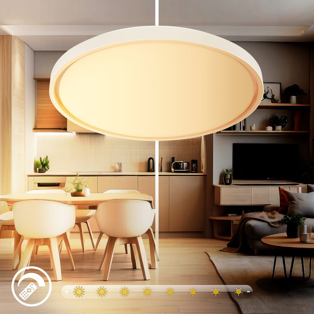 Ina Deckenlampe Ø49 cm - 48W, 5200lm, Dimmbar, LED, Fernbedienung, CCT, Coffee
