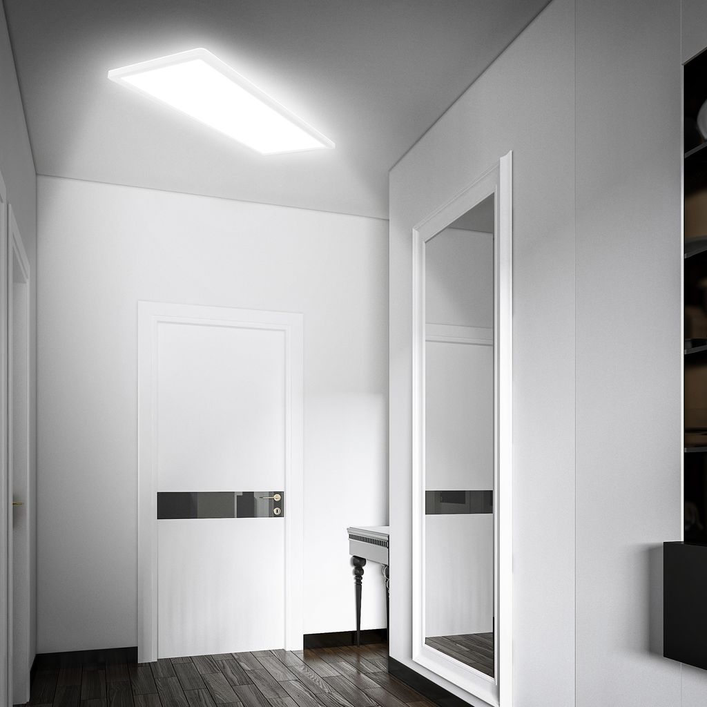 Ultraflache LED Deckenlampe mit Bewegungsmelder - IP44 LED Badlampe Badezimmerleuchte. Deckenpanel extra flach für Feuchträume. 58 x 20 x 3 cm (LxBxH) 5