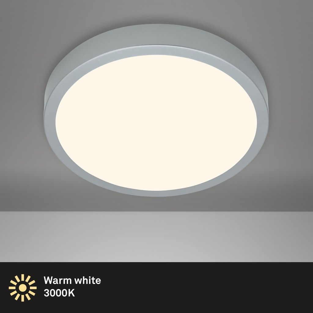 LED Aufbauleuchte Ø 38 cm, LED-Platine, 24 W, 2000 lm, silber