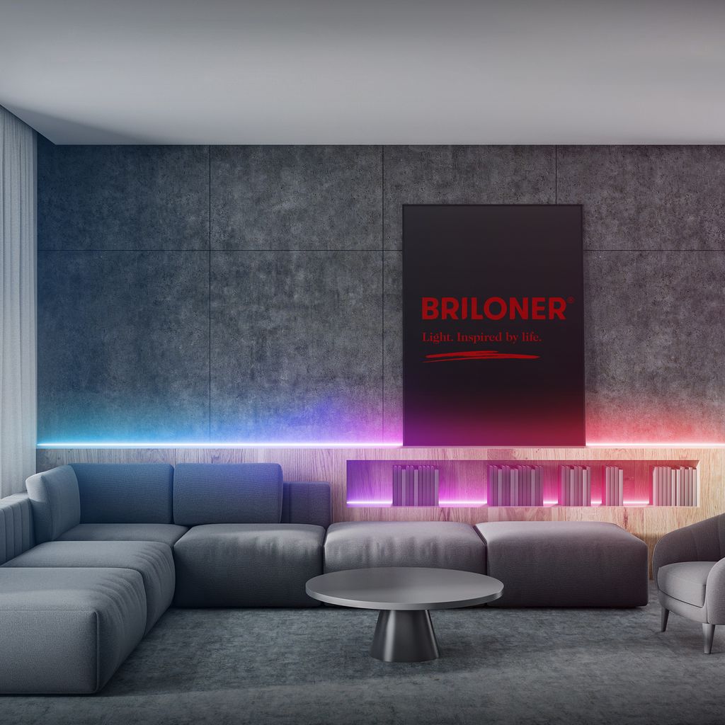 Briloner LED Strip 5m, Télécommande, Modes de couleurs RGB, Variable, Blanc