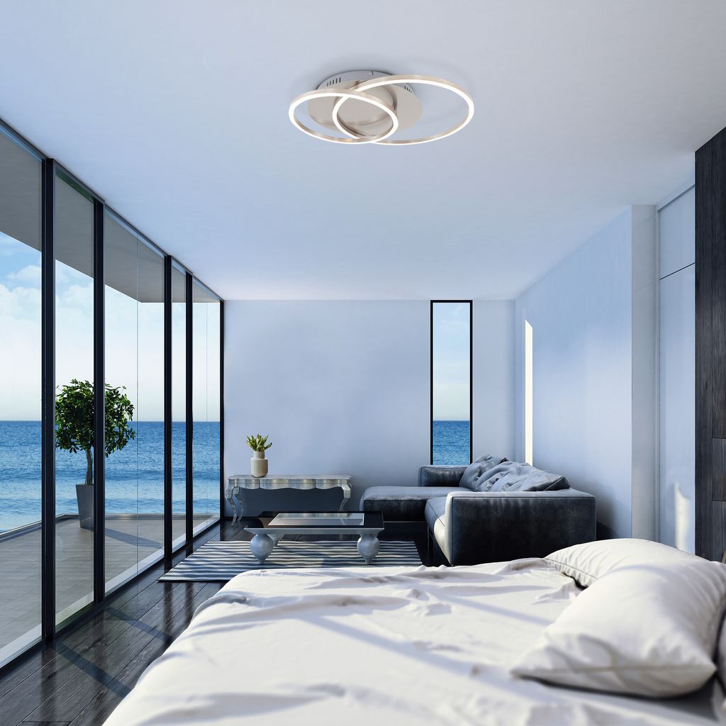 LED Deckenleuchte, 51,5 cm, 3200 LM, 40 W, Matt-Nickel