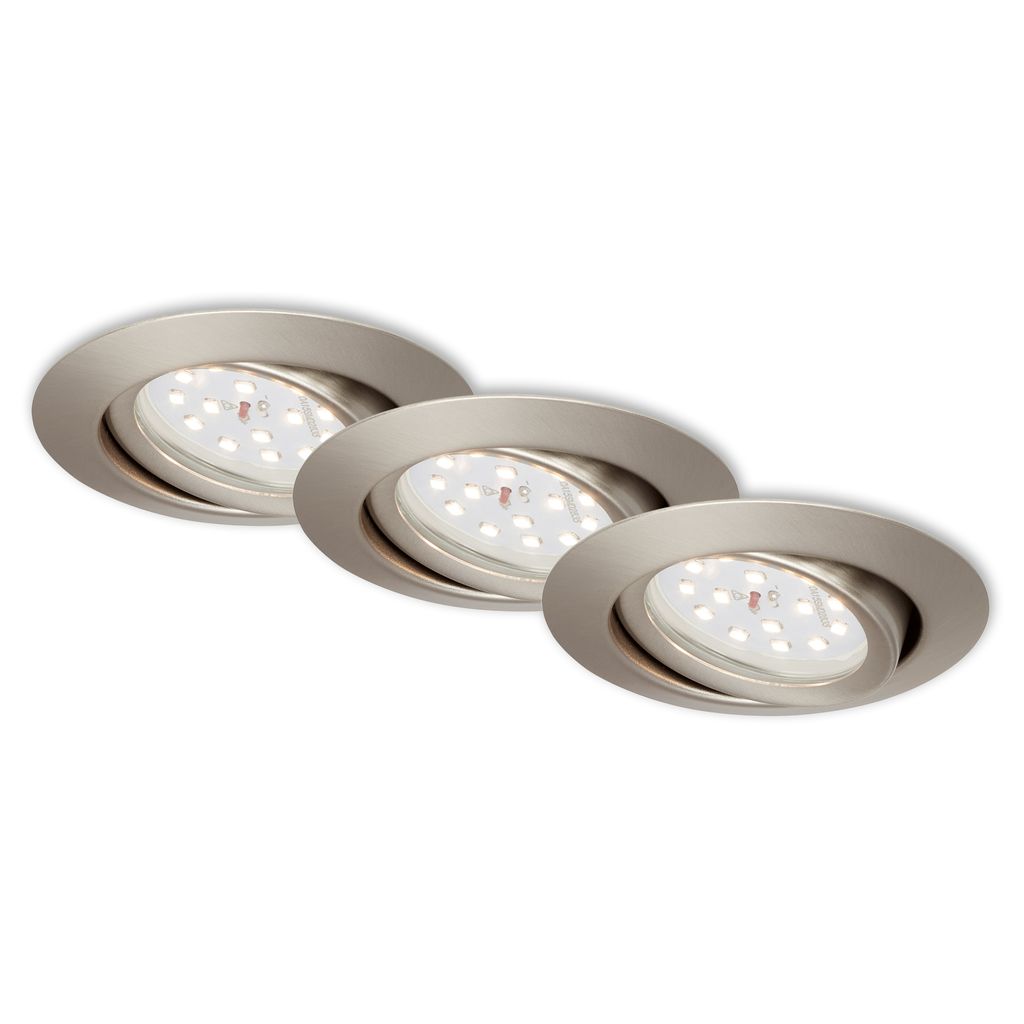 3er Set LED Einbauleuchte. Ø 8.2 cm. 3.5 W. Matt-Nickel. Briloner Leuchten 2
