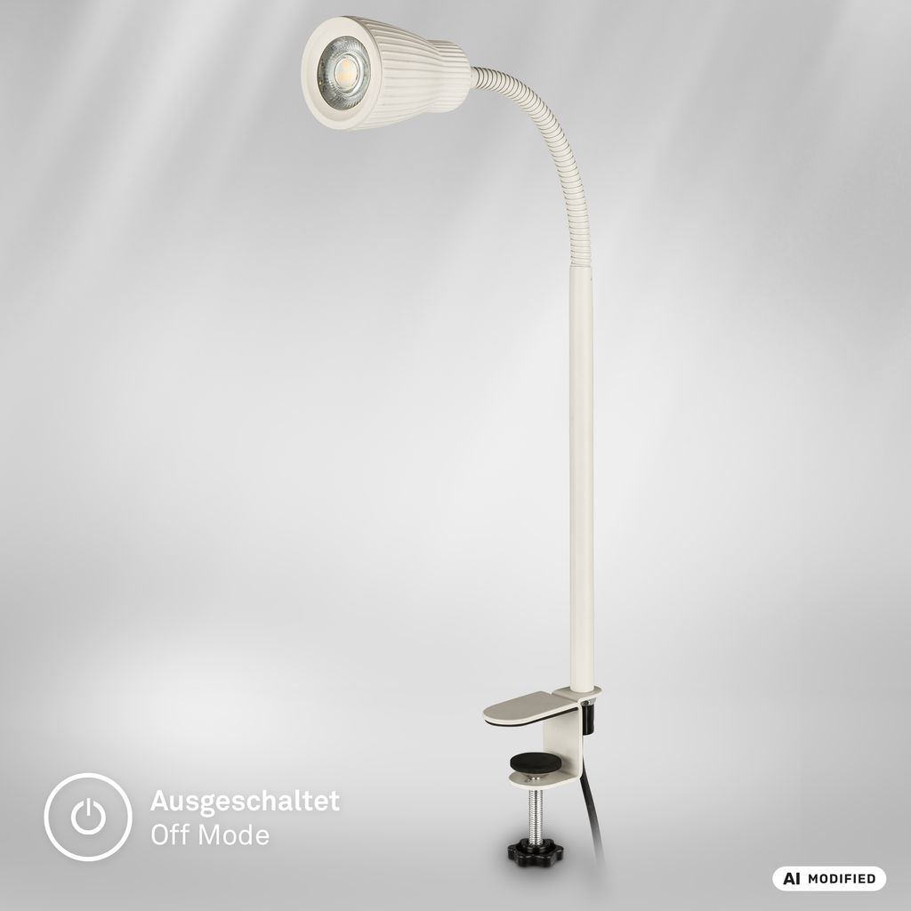 Riff Klemmlampe - 3,5W, 400lm, LED, Schwenkbar, Warmweiß, Altweiß