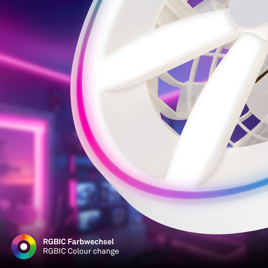 Deckenventilator mit Beleuchtung Fernbedienung Ventilator Dimmbar RGBIC CCT 6