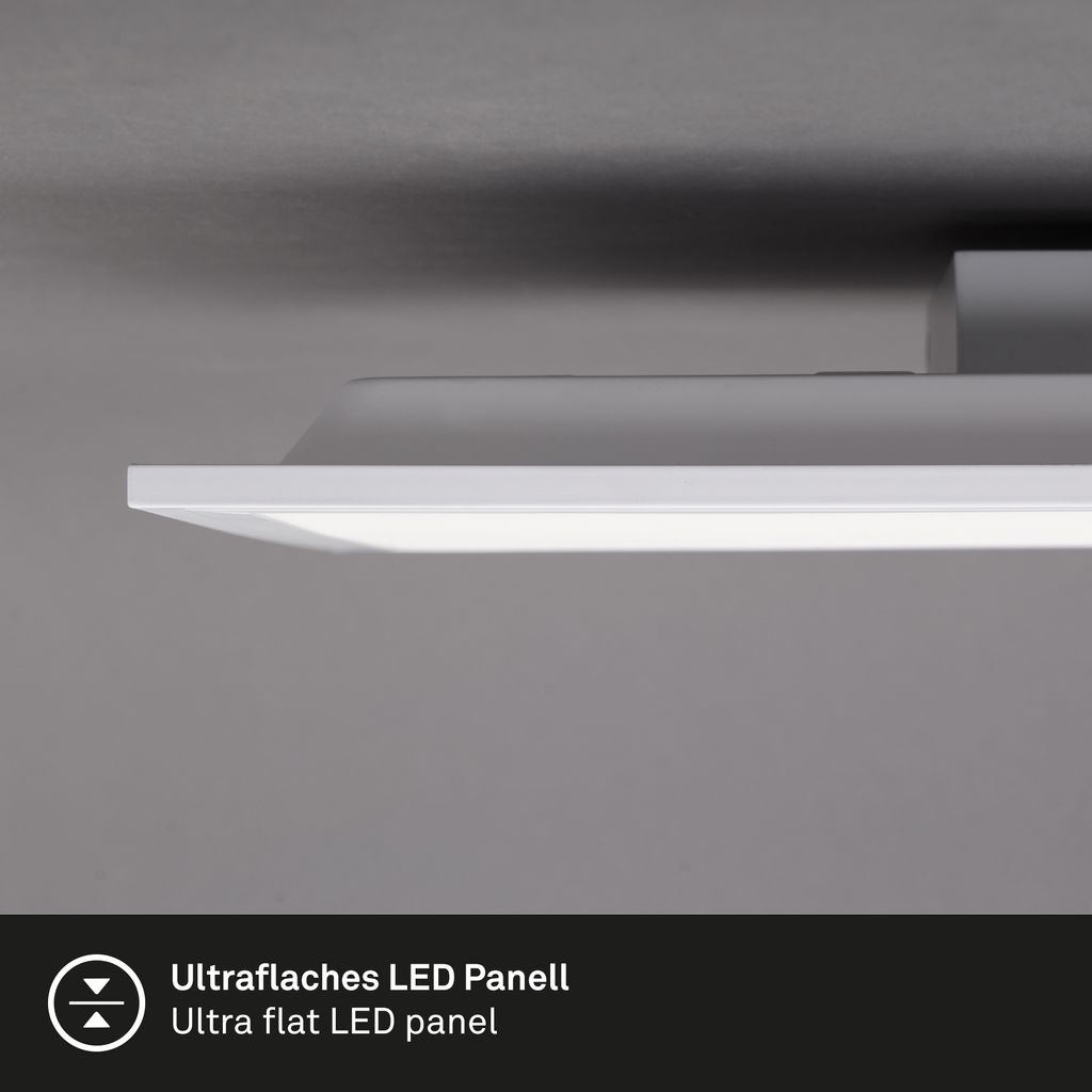 Briloner Simple LED Deckenleuchte, LED Panel Flach, Eckig, 59,5x29,5 cm, Weiß