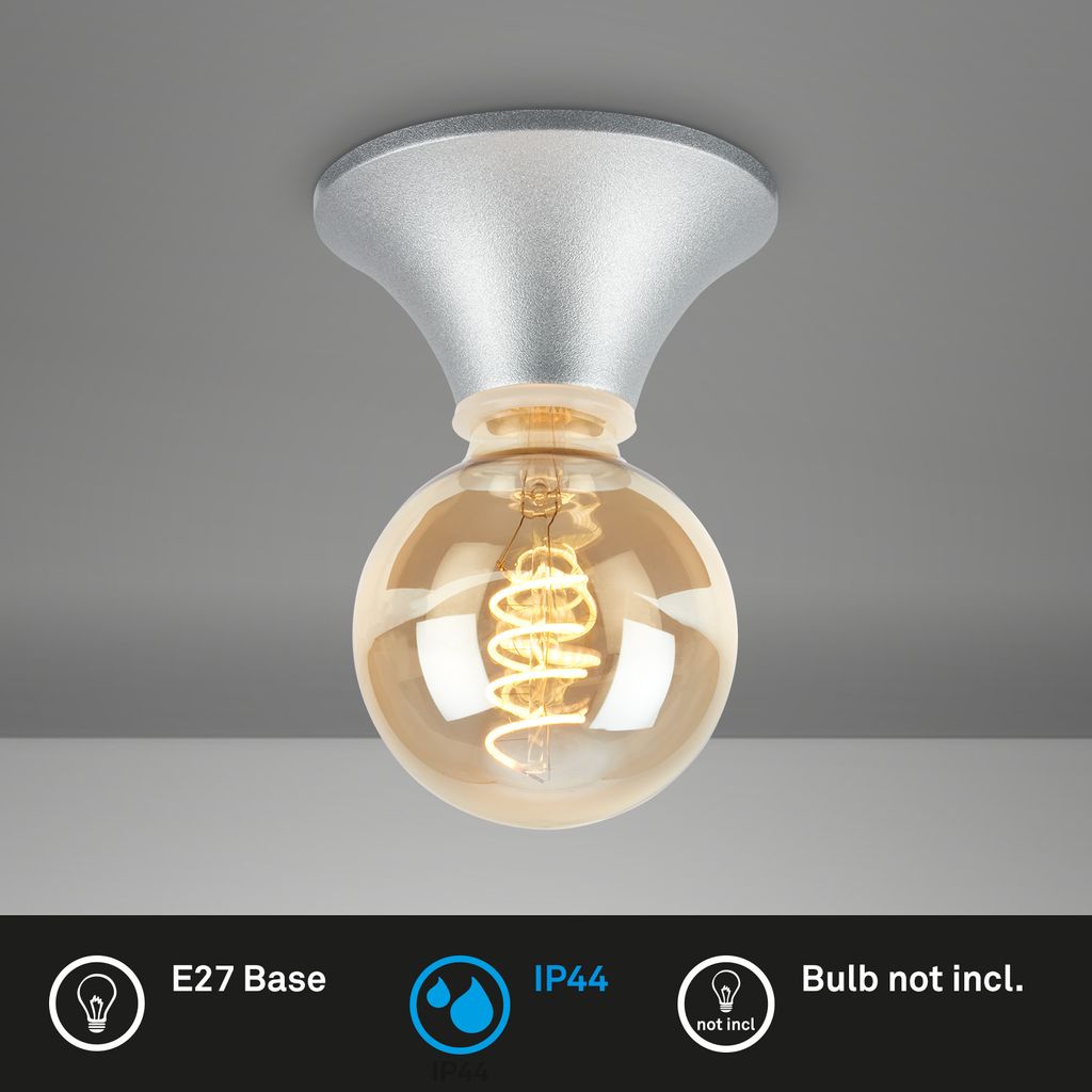 Deckenleuchte exkl. E27 max. 10 Watt IP44 Spritzwasserschutz chrom Briloner 1