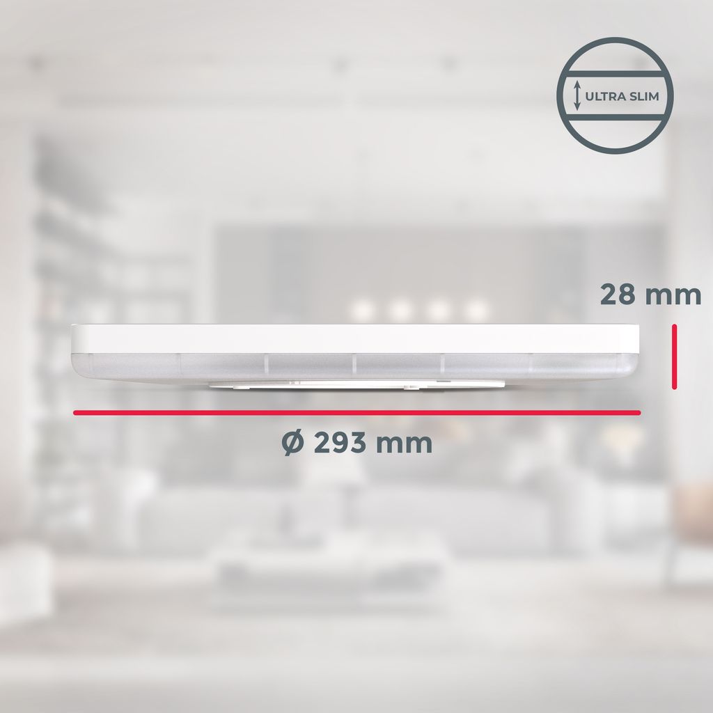 LED Panel 29,3x29,3 cm - 18W, 2400lm, dimmbar, flach, backlight, neutralweiß, weiß