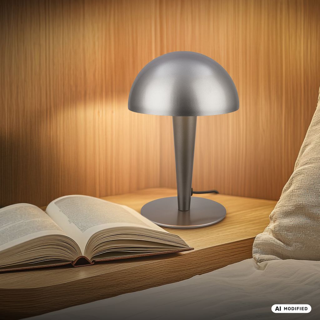 Wanda Tischlampe - mit Schalter, Metall, E14 Fassung, Anthrazit Metallic-Titan
