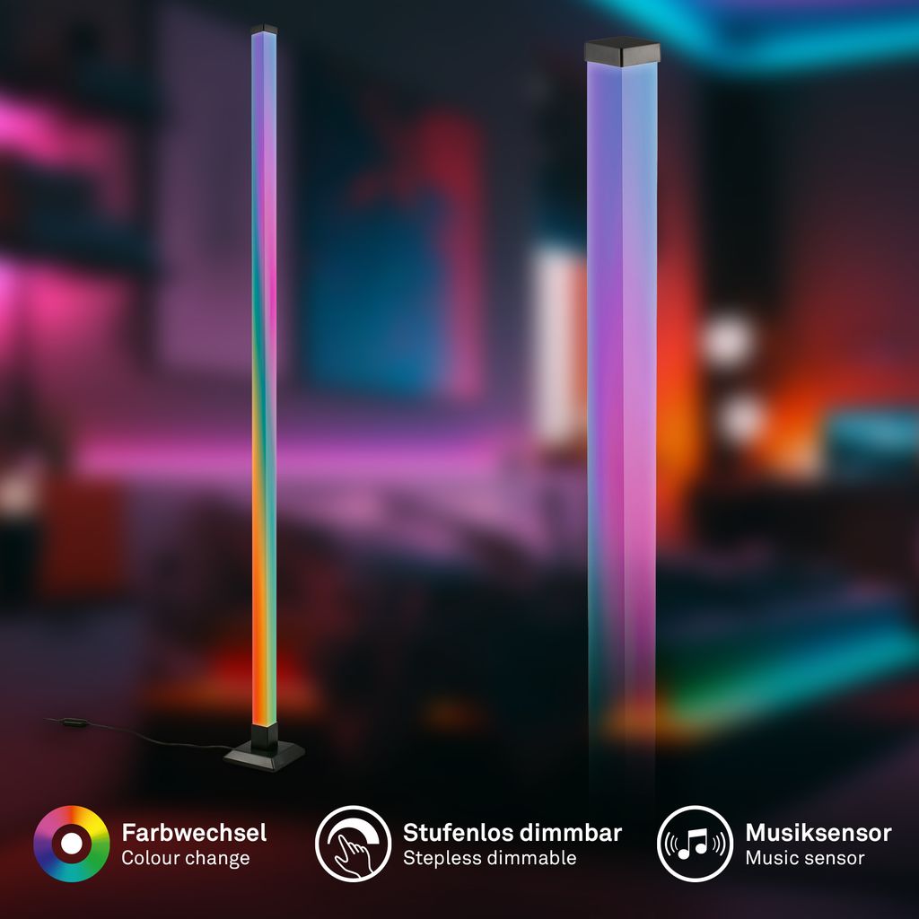 LED Stehlampe Stehleuchte Dimmbar Fernbedienung RGBIC Warmweiß Musikfunktion 1